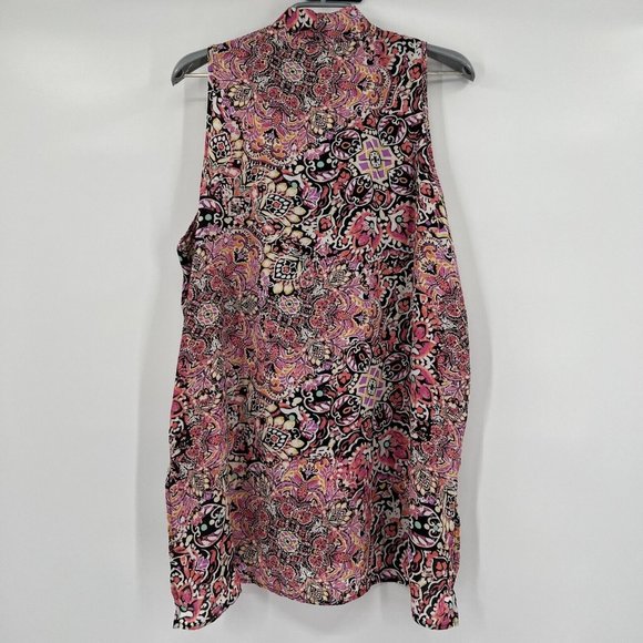 Floral&Ivy Women's Sleeveless Blouse sz S NWT V-Neck Chiffon Career Top BELK - Picture 7 of 7